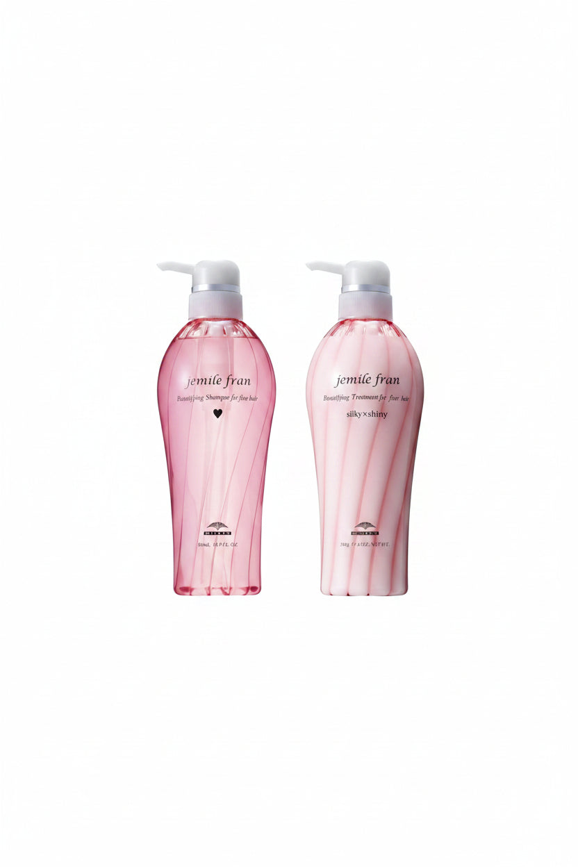 Milbon Jemile Fran Shampoo (H) & Treatment (Silky Shiny) Set 500ml + 500g
