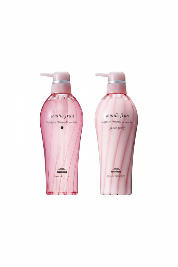 Milbon Jemile Fran Shampoo & Treatment (Diamond & Juicy Glossy) 500ml + 500g Bottle Set